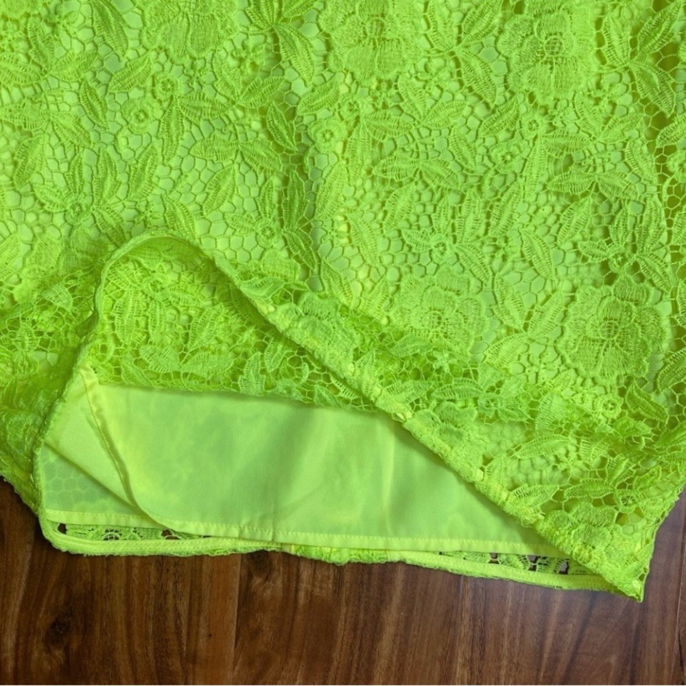 J. Crew Collection Neon Yellow Crochet Sleeveless Sheath Dress Size 4 Classic - Picture 10 of 16